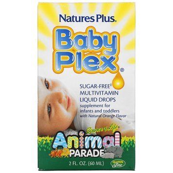 NaturesPlus, Source of Life, Animal Parade, Baby Plex, мультивітамінні краплі, з смаком апельсина, 60 мл NAP-29988 фото