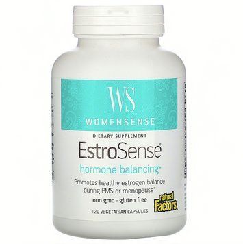 Natural Factors, WomenSense, EstroSense, гормональний баланс, 120 вегетаріанських капсул NFS-04956 фото
