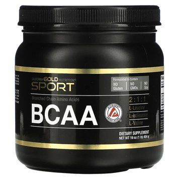 California Gold Nutrition, BCAA, AjiPure, амінокислоти з розгалуженим ланцюгом у порошку, 454 г CGN-01058 фото