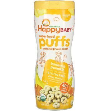 Happy Family Organics, кільця із суперфудів, органічний злаковий снек, банан і гарбуз, 60 г HAP-00119 фото