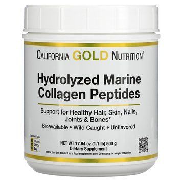 California Gold Nutrition, гідролізовані пептиди морського колагену, без добавок, 500 г CGN-01864 фото