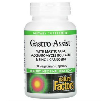 Natural Factors, Gastro-Assist з мастиковою смолою, сахароміцетами буларді та цинк-L-карнозином, 60 капсул NFS-01756 фото