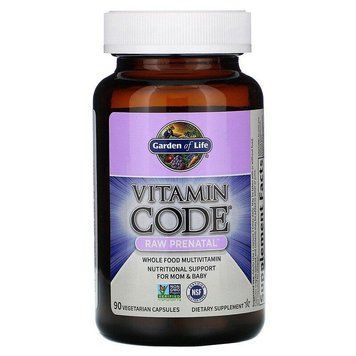 Garden of Life, Vitamin Code, RAW Prenatal, вітаміни для вагітних, 90 капсул вегетаріанських GOL-11392 фото