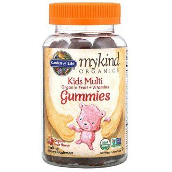 Garden of Life, MyKind Organics, Kids Multi, дитячі мультивітаміни зі смаком органічних фруктів, 120мармеладних ведмедмедиків GOL-12027 фото