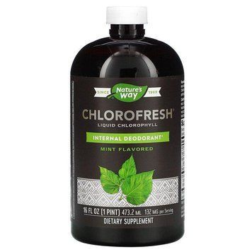 Nature's Way, Chlorofresh, рідкий хлорофіл, зі смаком м&rsquo;яти, 132 мг, 480 мл NWY-03501 фото