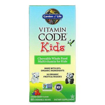 Garden of Life, Vitamin Code, мультивітаміни для дітей з натуральних витяжок, вишня, 60 жувальних ведмедиків GOL-11440 фото