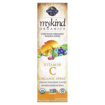 Garden of Life, MyKind Organics, спрей з органічним вітаміном C, смак апельсина та мандарина, 58 мл GOL-11859 фото