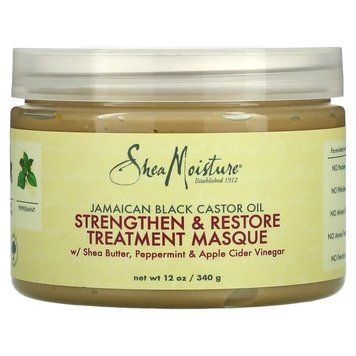 SheaMoisture, ямайська чорна рицинова олія, зміцнювальна та відновлювальна маска, 340 мл (12 унції) SMT-21555 фото