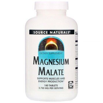 Source Naturals, малат магнію, 3750 мг, 180 таблеток SNS-00262 фото