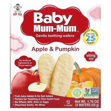 Hot Kid, Baby Mum-Mum, рисові галети з яблуком і гарбузом, 24 шт., 50 г HOK-80976 фото
