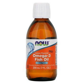 Now Foods, риб'ячий жир з омега-3, зі смаком лимона, 200 мл (7 рідк. унцій) NOW-01659 фото