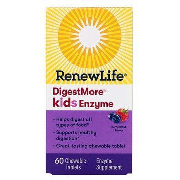 Renew Life, Ферменти для дітей DigestMore, з ягідним смаком, 60 жувальних таблеток REN-15720 фото