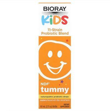 Bioray, Kids, NDF Tummy, пробіотична суміш із 11 штамами, для дітей, малина, 60 мл BRY-46595 фото